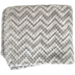 Cudlie Gray White Chevron Zig Zag Baby Blanket Textured Lovey Security RN 65815